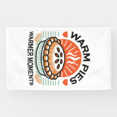 暖かいパイズウォーマーモーメント – 居心地の良い秋デザイン 横断幕 (横)