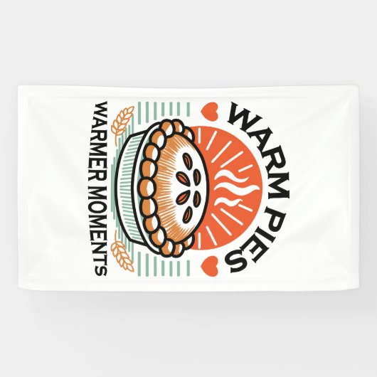暖かいパイズウォーマーモーメント – 居心地の良い秋デザイン 横断幕 (横)