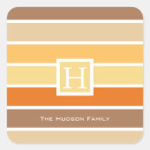 暖かいパステル秋のカラーパレット |パーソナライズされた | スクエアシール (正面)