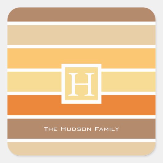 暖かいパステル秋のカラーパレット |パーソナライズされた | スクエアシール (正面)