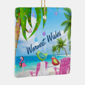 暖かいパーソナライズされたウィッシュズバーズビーチクリスマス セラミックオーナメント (右)