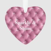 暖かいピンクのフェイクベルベット オーナメント (正面)