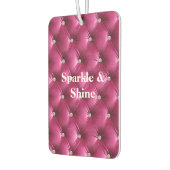 暖かいピンクのフェイクベルベット カーエアーフレッシュナー (左)