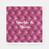 暖かいピンクのフェイクベルベット スタンダードランチョンナプキン (正面)