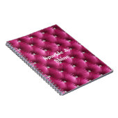 暖かいピンクのフェイクベルベット ノートブック (右側)