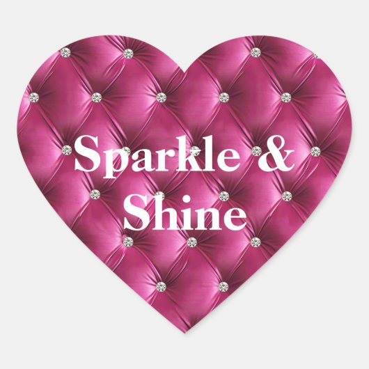 暖かいピンクのフェイクベルベット ハートシール (正面)