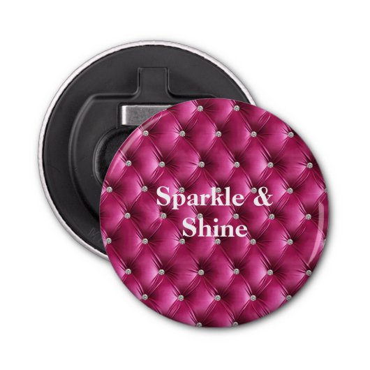 暖かいピンクのフェイクベルベット 栓抜き (正面)