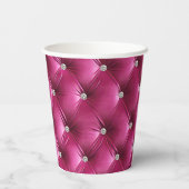 暖かいピンクのフェイクベルベット 紙コップ