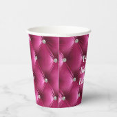 暖かいピンクのフェイクベルベット 紙コップ