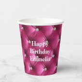 暖かいピンクのフェイクベルベット 紙コップ