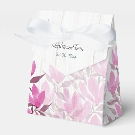 暖かいピンクのワイルドフラワーウォーターカラーハンド絵を描 フェイバーボックス (正面サイド)