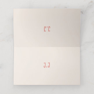 暖かいピンクの鳥結婚の歌 プレイスカード