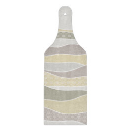 暖かいピンクイエローグリーン湾曲ストライプ抽象芸術波 カッティングボード