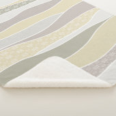 暖かいピンクイエローグリーン湾曲ストライプ抽象芸術波 シェルパブランケット (3/4)