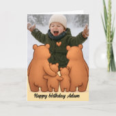 暖かいファミリーベアーズサンセットギフトカードデザイン カード (正面)