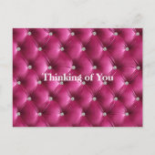 暖かいフェイクピンク考えのベルベット ポストカード (正面)