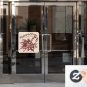 暖かいフェスティバルペパーミント醸造ビンテージクリスマス ウィンドウサイン (オフィスドア)