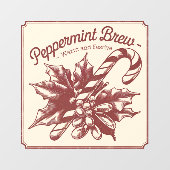 暖かいフェスティバルペパーミント醸造ビンテージクリスマス ウィンドウサイン (シート)