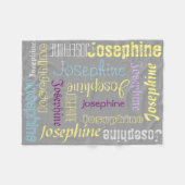 暖かいフリースパーソナライズされた名毛布 フリースブランケット (正面(横))