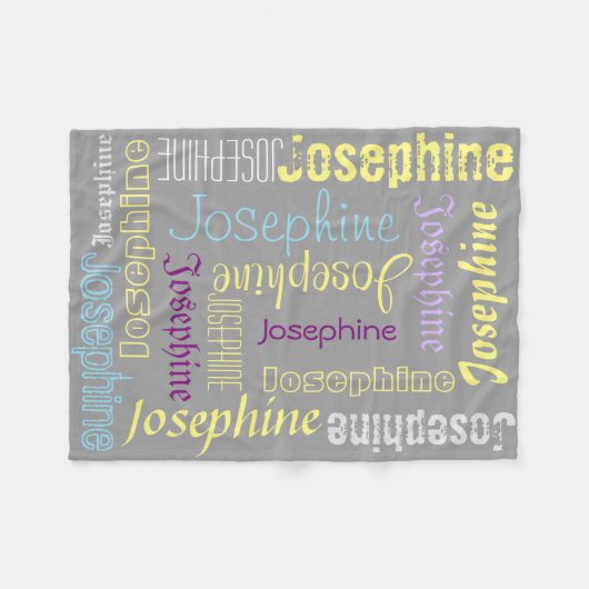 暖かいフリースパーソナライズされた名毛布 フリースブランケット (正面(横))