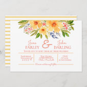 暖かいフローラ結婚式招待状 招待状 (正面/裏面)