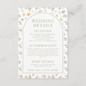 暖かいフローラbohoアーチ素朴の結婚詳細カード エンクロージャーカード (正面)