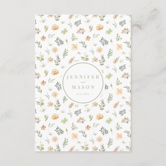 暖かいフローラbohoアーチ素朴の結婚詳細カード エンクロージャーカード (裏面)