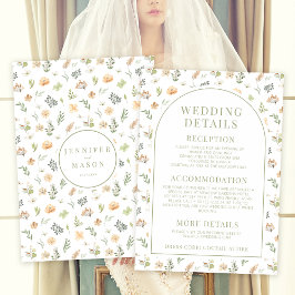 暖かいフローラbohoアーチ素朴の結婚詳細カード エンクロージャーカード