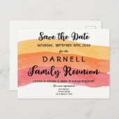 暖かいブ絵を描ラシファミリ懇親会日付の保存 案内ポストカード (正面/裏面)