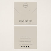 暖かいベージュのミニマリストイヤリングディスプレイカード (正面&裏面)