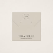 暖かいベージュのミニマリストイヤリングディスプレイカード (正面)