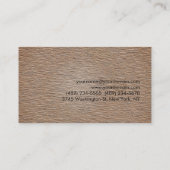 暖かいベージュウッドエフェクトレッドストライプビジネスカード 名刺 (裏面)
