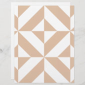 暖かいベージュジオメトリックデコキューブスクラップブック紙 (正面/裏面)