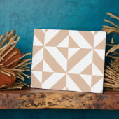 暖かいベージュ幾何デコキューブパターン フォトプラーク (側面)