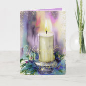 暖かいホリデーウィズウォーターカラーキャンドル シーズンカード (正面)