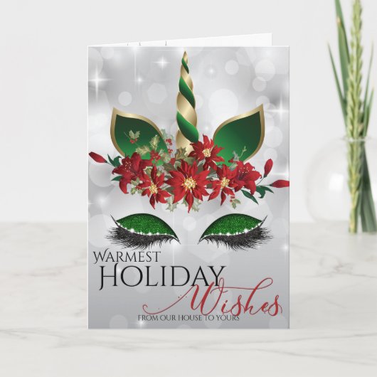 暖かいホリデーウィズマジカルユニコーン カード (正面)