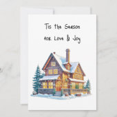 暖かいホリデーシーズンのクリスマスをお祈りします シーズンカード (正面)