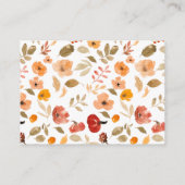 暖かいボホカンプキン秋ベビーシャワーおむつラッフル エンクロージャーカード (裏面)