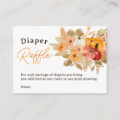 暖かいボホカンプキン秋ベビーシャワーおむつラッフル エンクロージャーカード (正面)