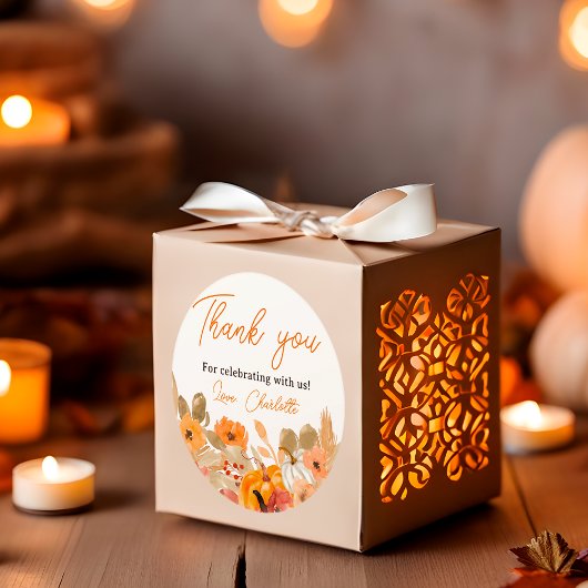 暖かいボホリトルカボチャ秋ベビーシャワー ラウンドシール