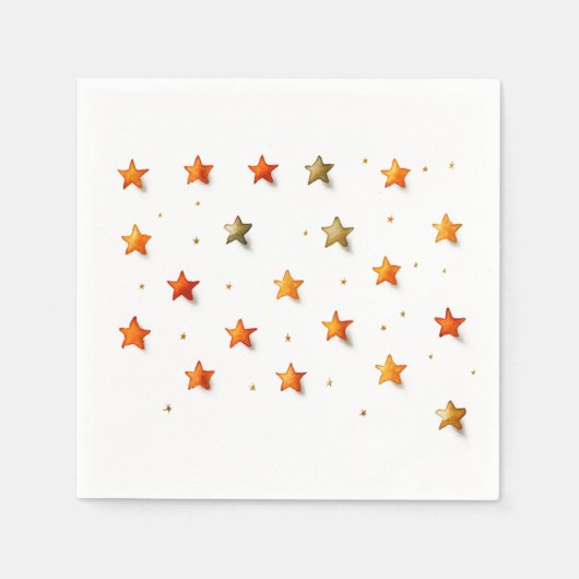 暖かいミニマル星：誕生日パーティーのナプキン スタンダードカクテルナプキン (正面)