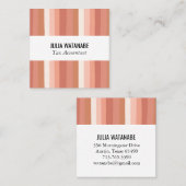 暖かいミニマ自然リストストライプズテラコッタクレイ スクエア名刺 (正面/裏面)