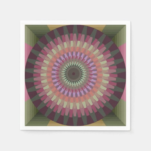 暖かいミュート色の冬のダリア – Alt スタンダードカクテルナプキン (正面)