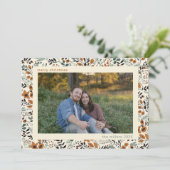 暖かいモダンフローラファミリーフォトクリスマスカード シーズンカード (スタンド正面)