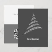 暖かいモノクロ企業のQRコードクリスマスツリー シーズンカード (正面/裏面)