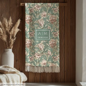 暖かいモリスインスパイア名前をカスタムするフローラ毛布 フリースブランケット