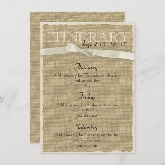 暖かいラップと弓の旅程 エンクロージャーカード (正面/裏面)