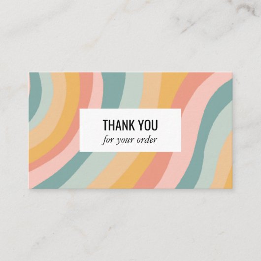 暖かいレインボー自然サンキューストライプソーシャルアイコン 名刺 (正面)