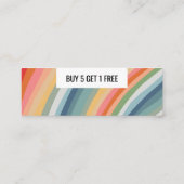 暖かいレインボー自然ミニマリスト手作りストライプ ロイヤリティカード (裏面)