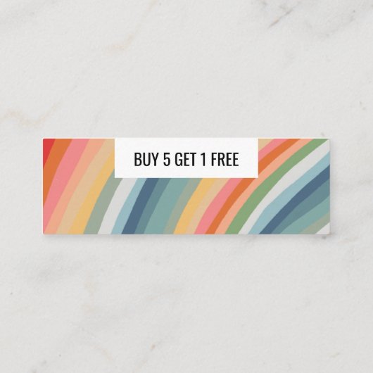 暖かいレインボー自然ミニマリスト手作りストライプ ロイヤリティカード (裏面)